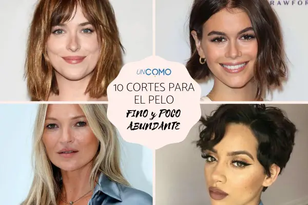 Cuatro mujeres con diferentes peinados para pelo fino y poco abundante. Cortes modernos y favorecedores.